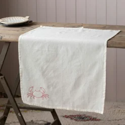 Graham & Green Crab Embroidered Cotton Tea Towel