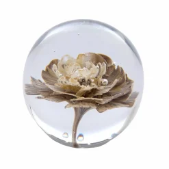 Graham & Green Cream Flower Glass Ornament