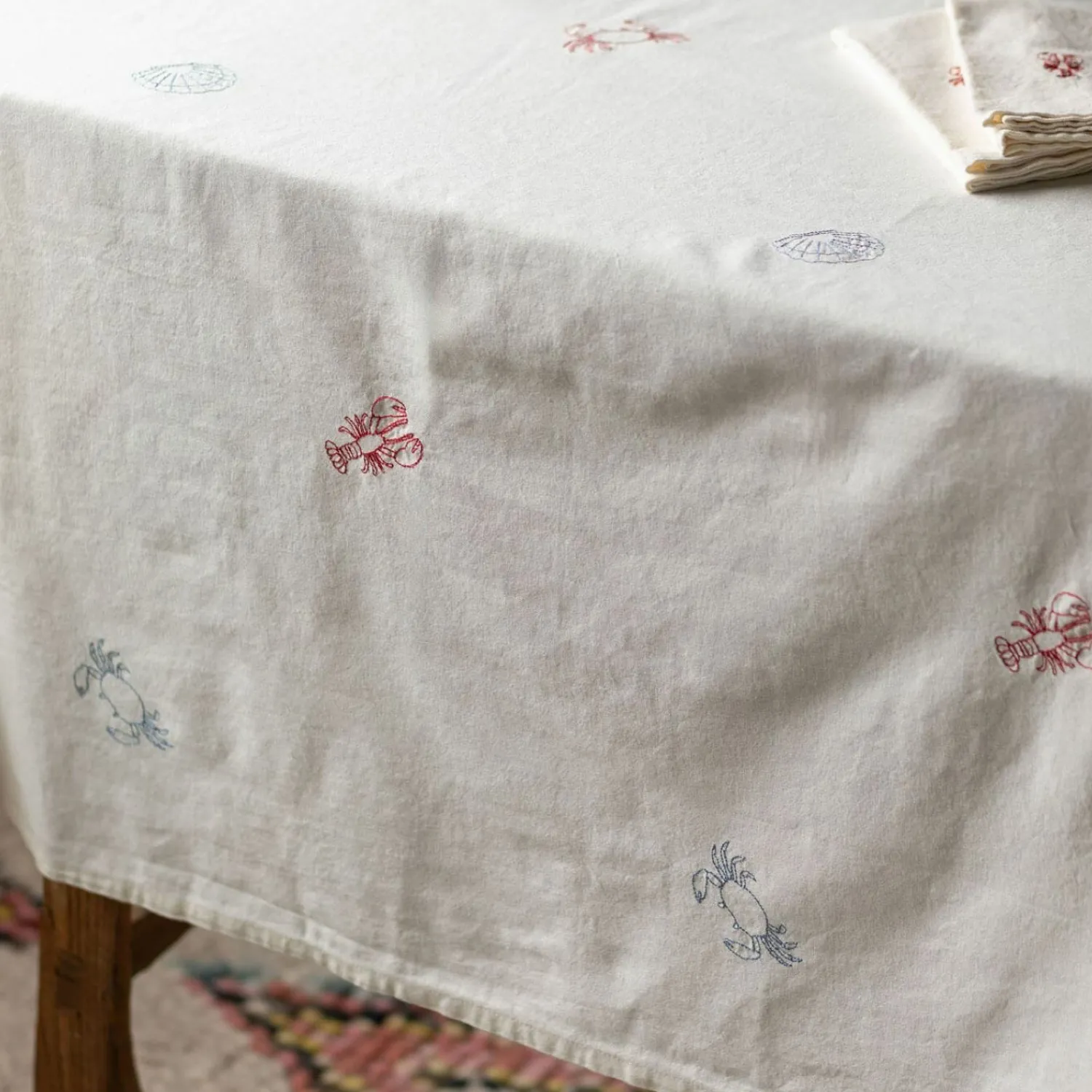 Graham & Green Creatures of the Sea Embroidered Table Cloth
