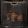 Graham & Green Curved Brass Fire Screen