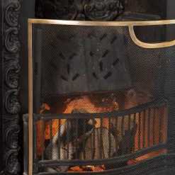 Graham & Green Curved Brass Fire Screen