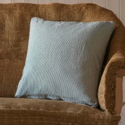 Graham & Green Dark Blue Stripe Square Cushion