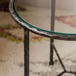 Graham & Green Darla Round Gunmetal Grey Side Table
