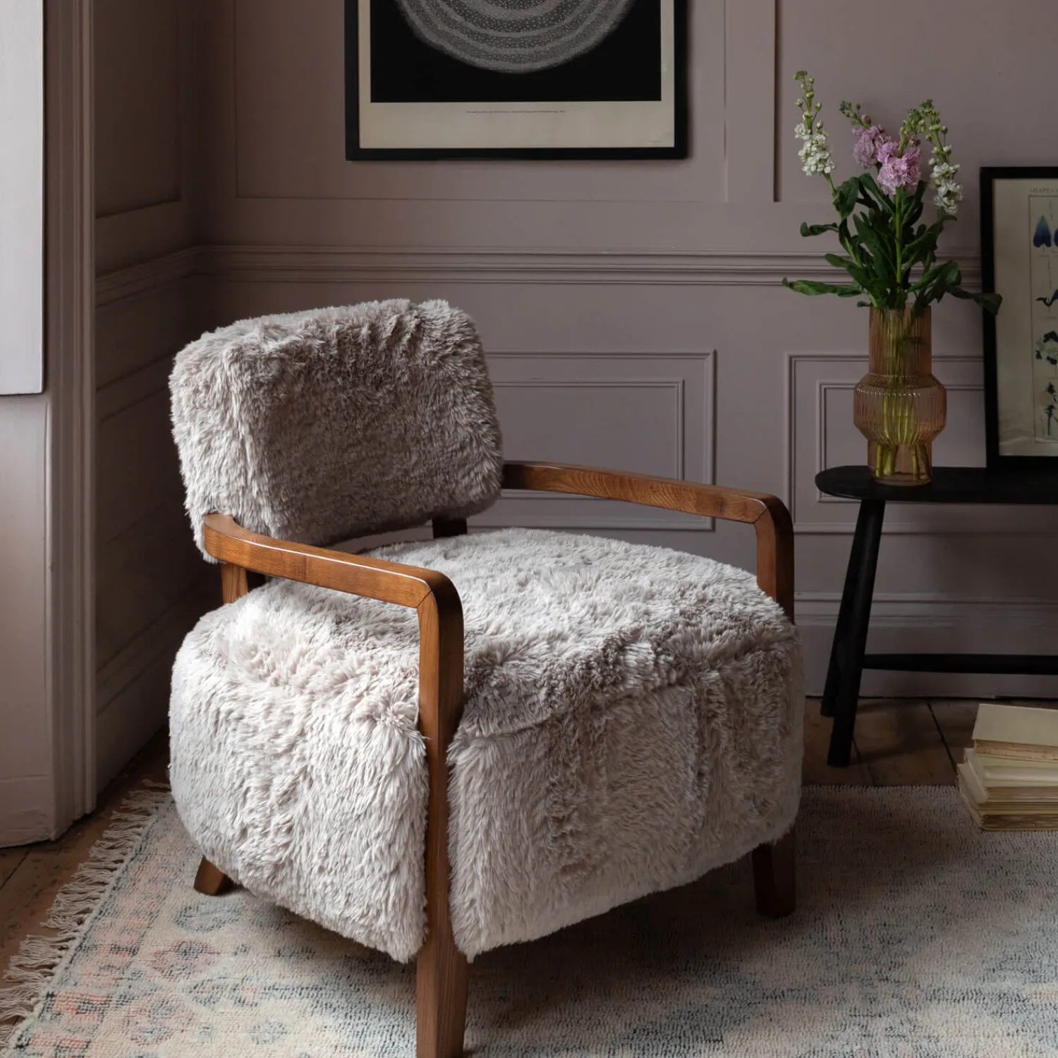 Graham & Green Dasha Faux Fur Armchair