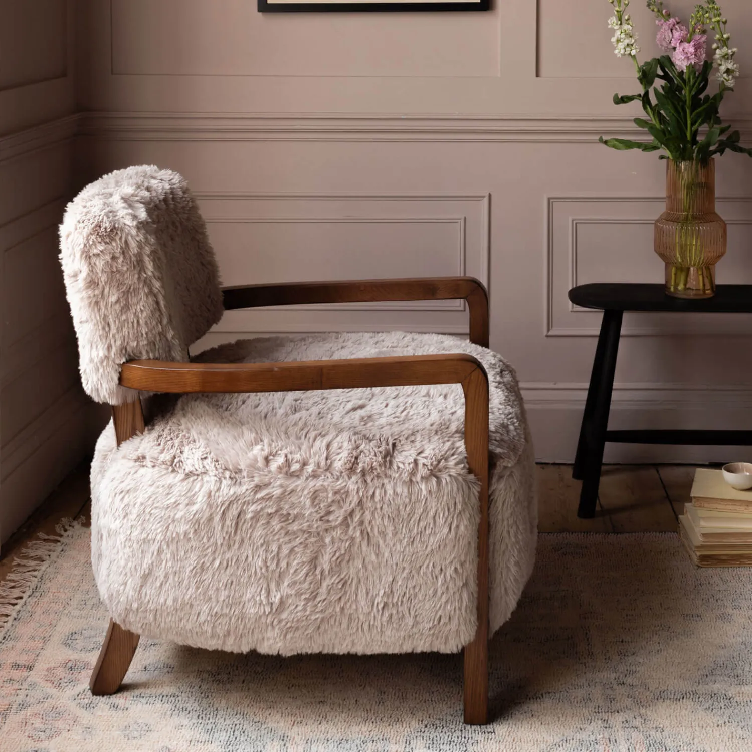 Graham & Green Dasha Faux Fur Armchair