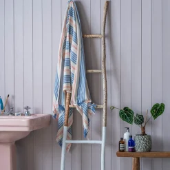 Graham & Green Denim Wide Stripe Turkish Beach Towel Wrap