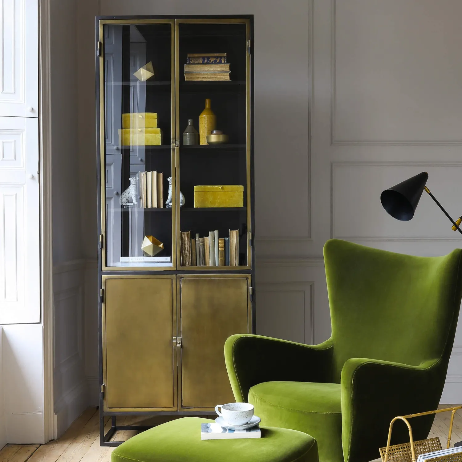 Graham & Green Dexter Double Glass Display Cabinet