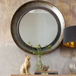 Graham & Green Distressed Round Mirror