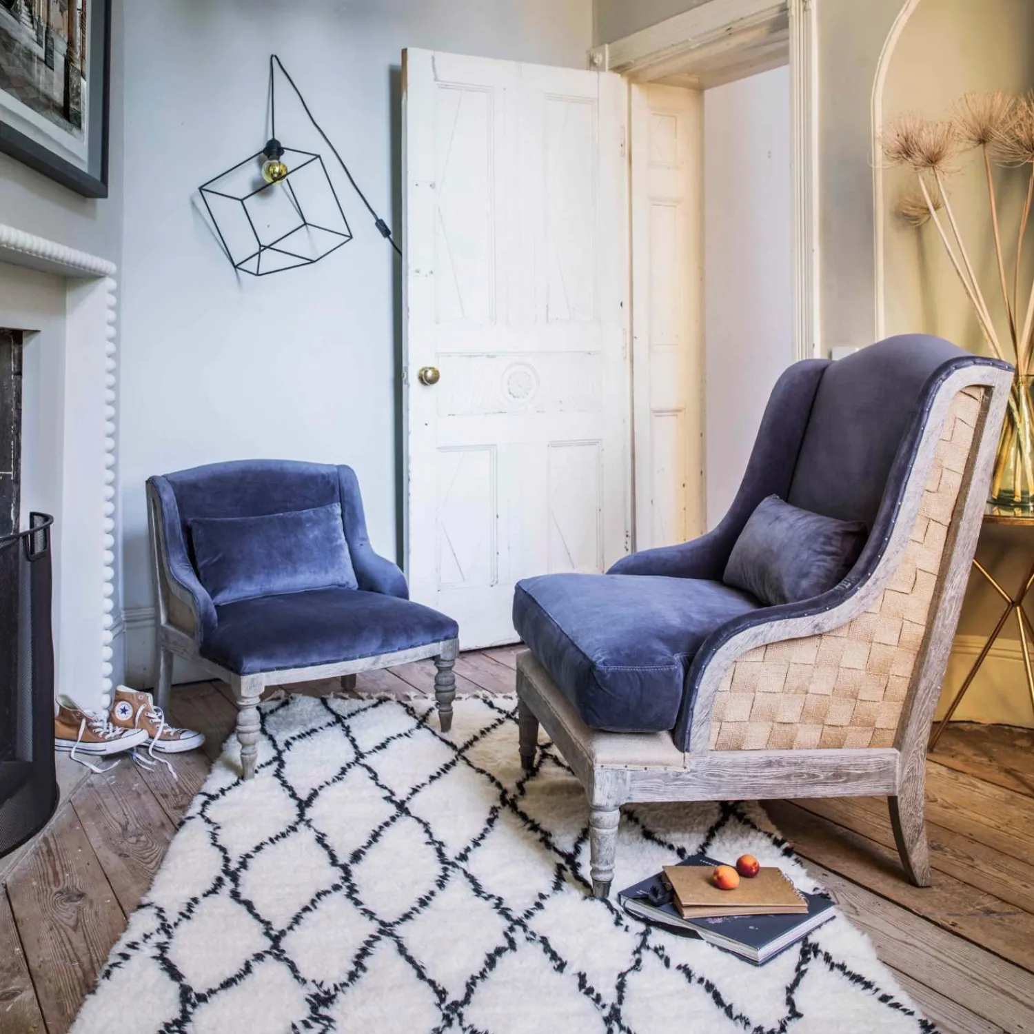 Graham & Green Duchess Grey Velvet Armchair
