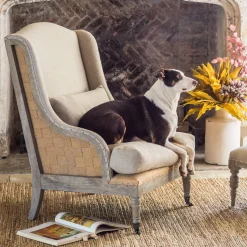 Graham & Green Duke Natural Linen Armchair