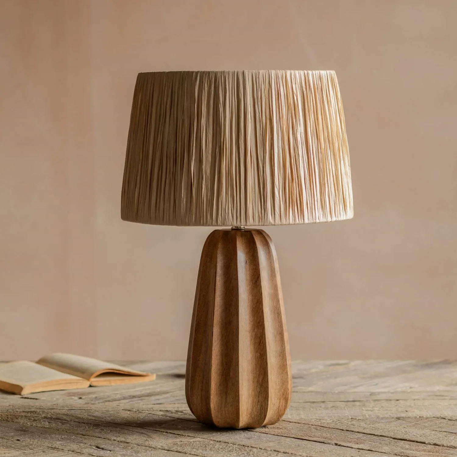 Graham & Green Duncombe Natural Wooden Table Lamp