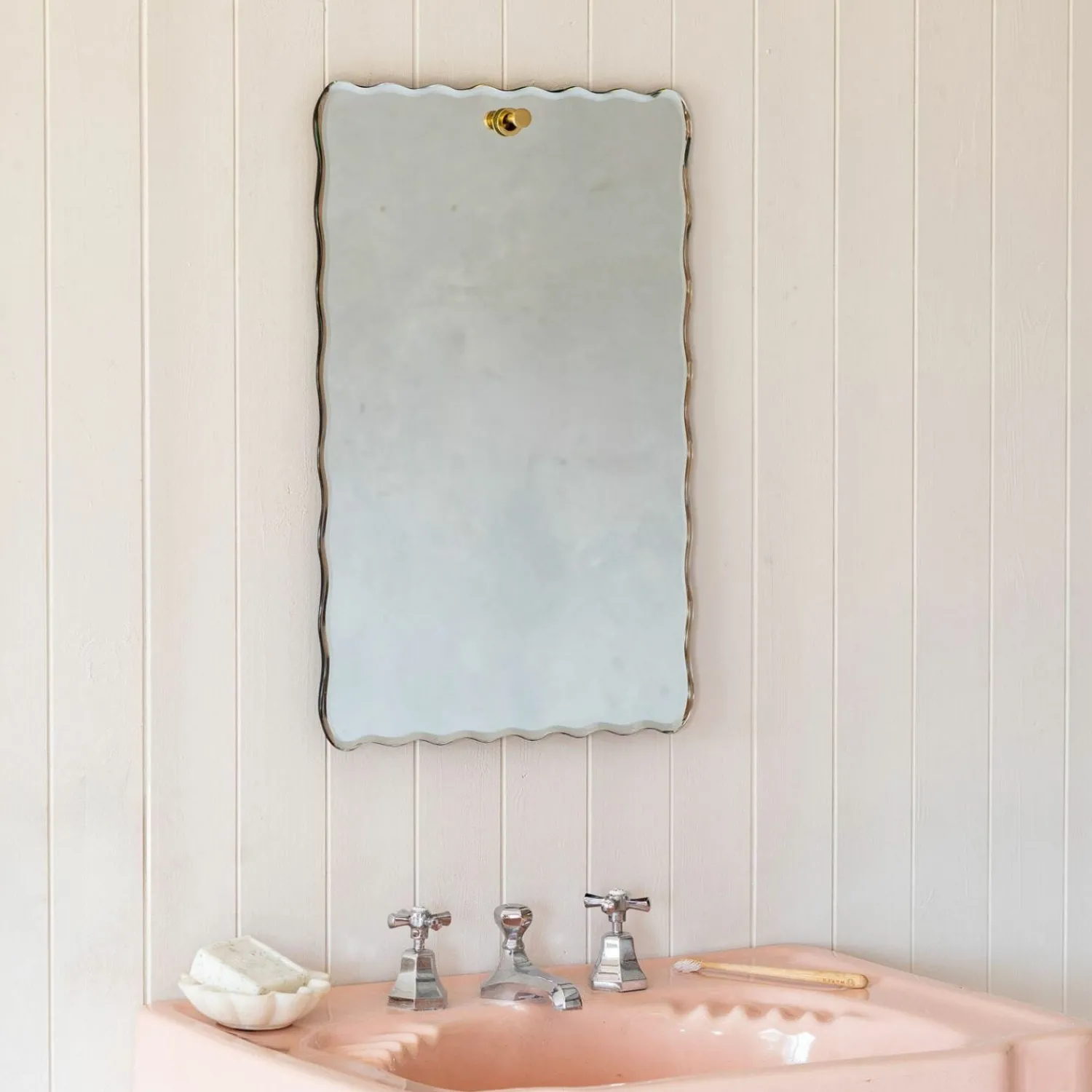 Graham & Green Durley Scalloped Rectangular Wall Mirror