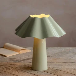 Graham & Green Eldon Sage Enamel Table Lamp Small