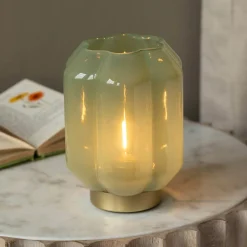 Graham & Green Emaline Small Green and Gold LED Table Lamp