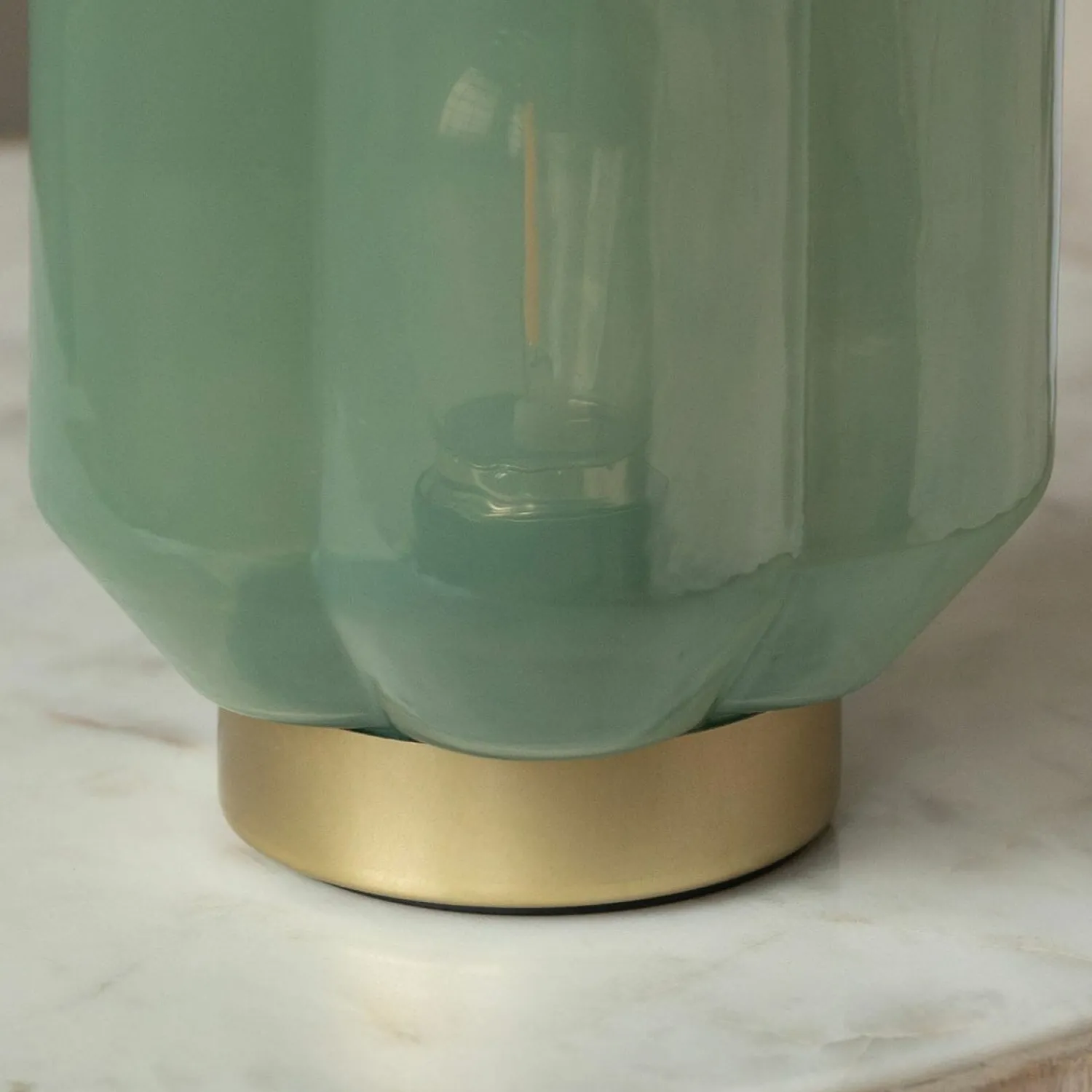 Graham & Green Emaline Small Green and Gold LED Table Lamp