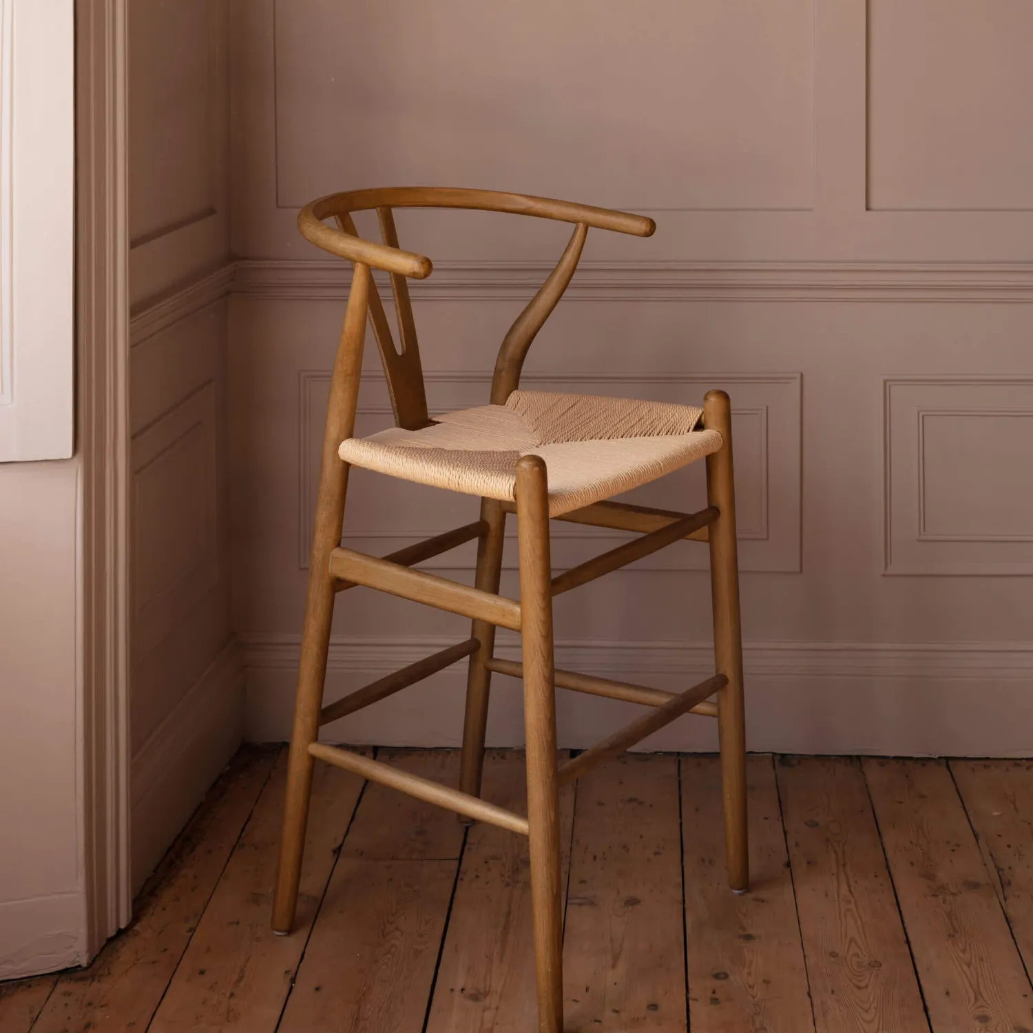 Graham & Green Emperor Natural Rattan Kitchen Stool