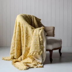 Graham & Green Esme Floral Block Printed Sherpa Throw