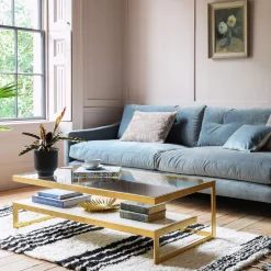 Graham & Green Estere Gold and Marble Coffee Table