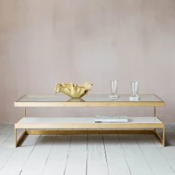 Graham & Green Estere Gold and Marble Coffee Table