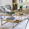 Graham & Green Estere Gold and Marble Side Table