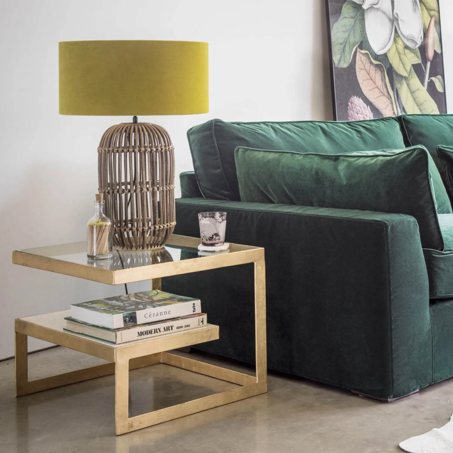 Graham & Green Estere Gold and Marble Side Table