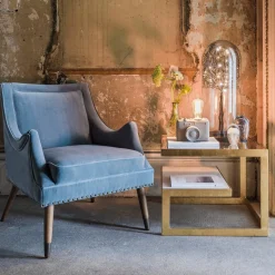 Graham & Green Estere Gold and Marble Side Table