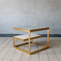 Graham & Green Estere Gold and Marble Side Table