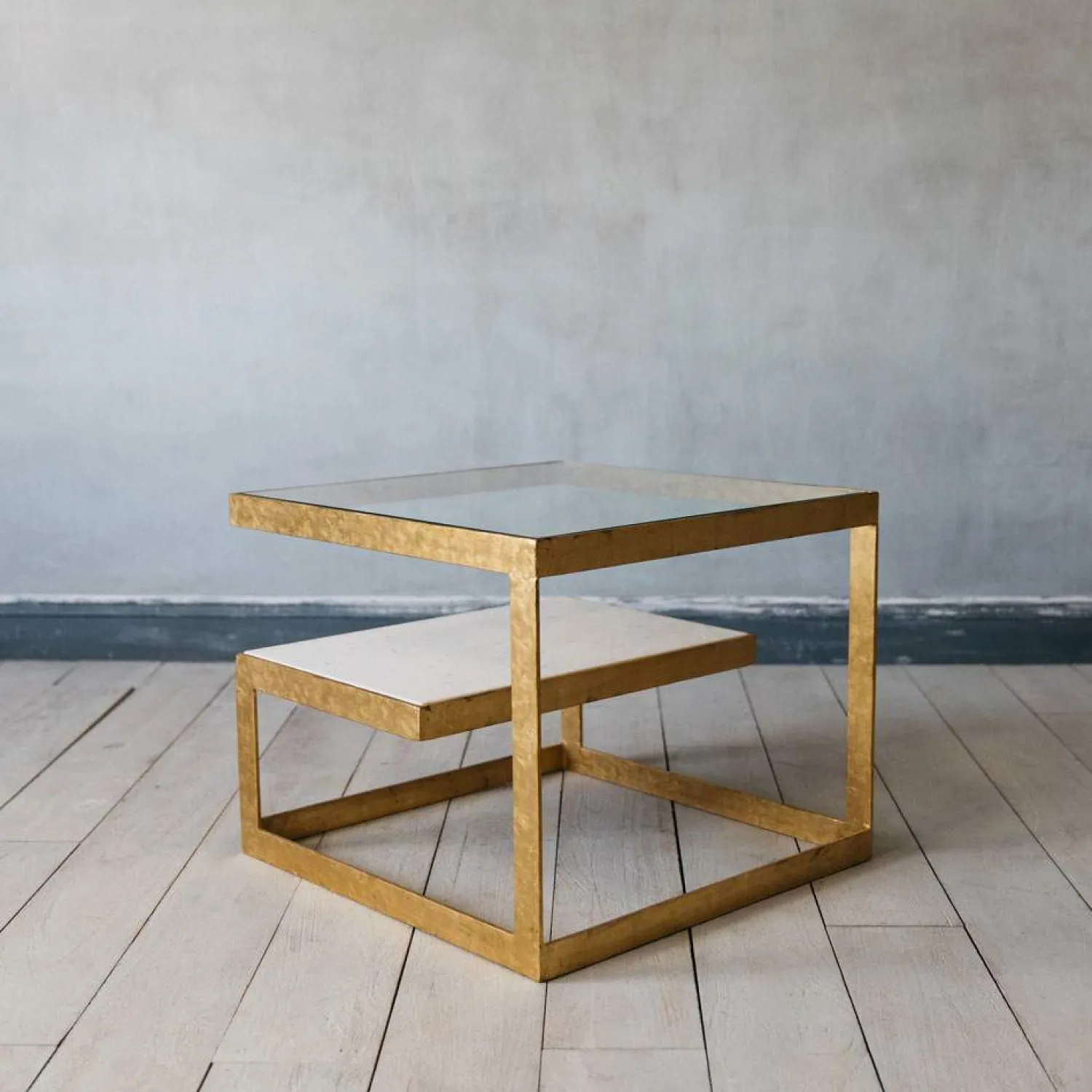 Graham & Green Estere Gold and Marble Side Table