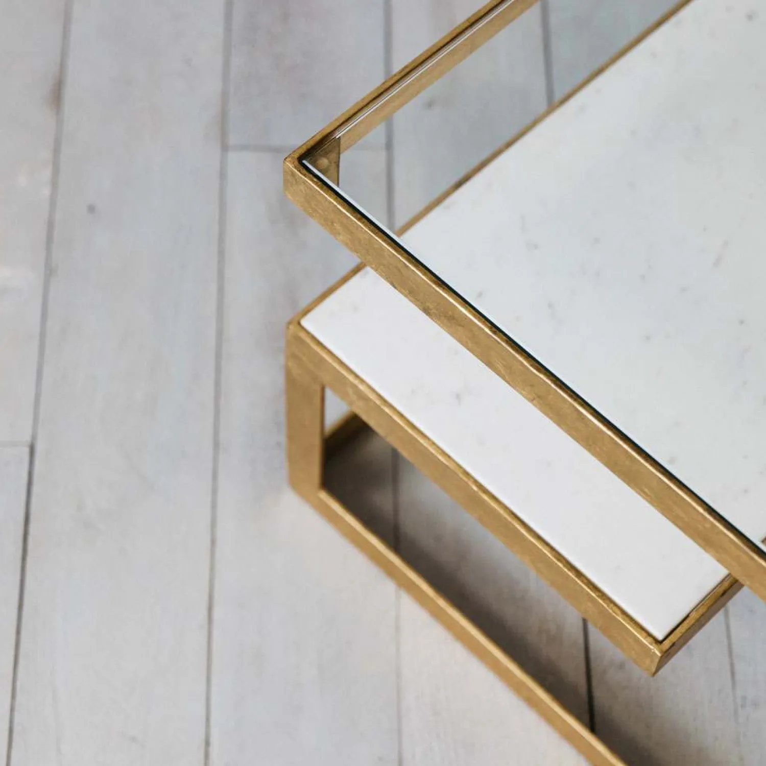 Graham & Green Estere Gold and Marble Side Table