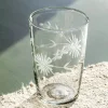 Graham & Green Etched Floral Glass Tumbler