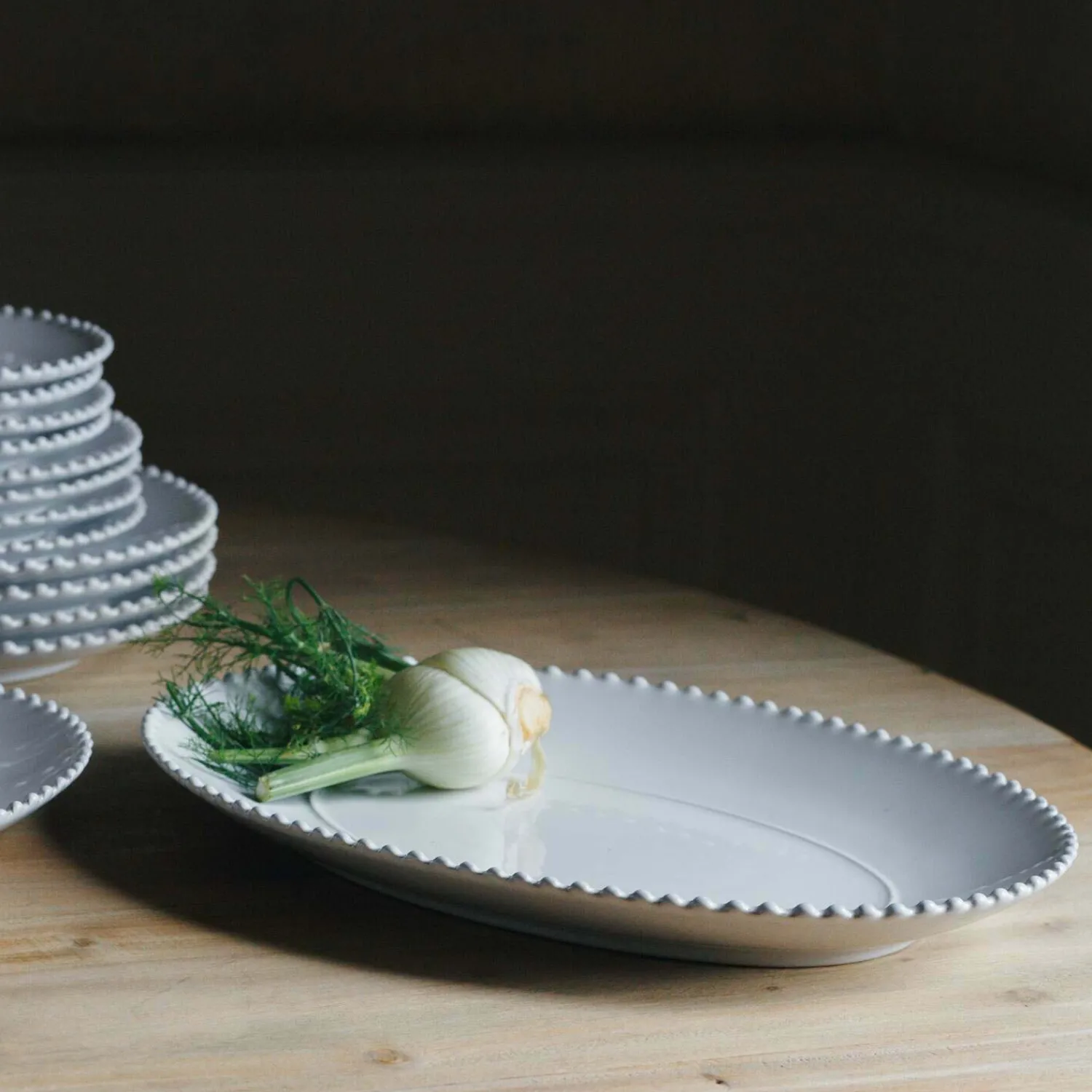 Graham & Green Eve White Bobble Tableware