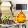 Graham & Green Extra Large Round Amber Glass Lamp