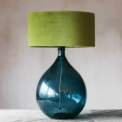Graham & Green Extra Large Round Blue Glass Lamp