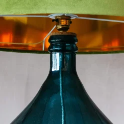 Graham & Green Extra Large Round Blue Glass Lamp