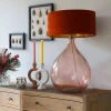 Graham & Green Extra Large Round Pink Glass Lamp