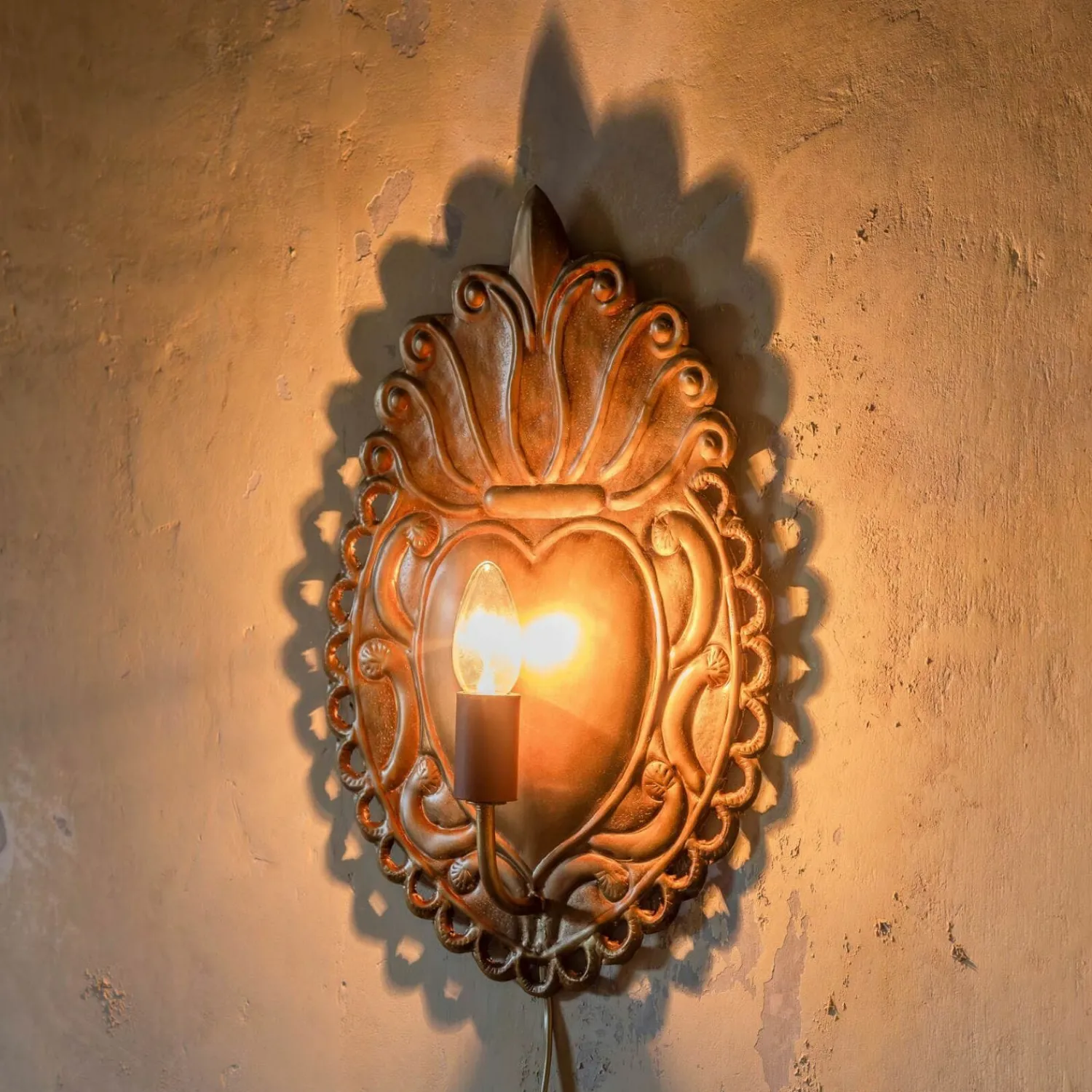 Graham & Green Ex-Voto Antiqued Gold Wall Light