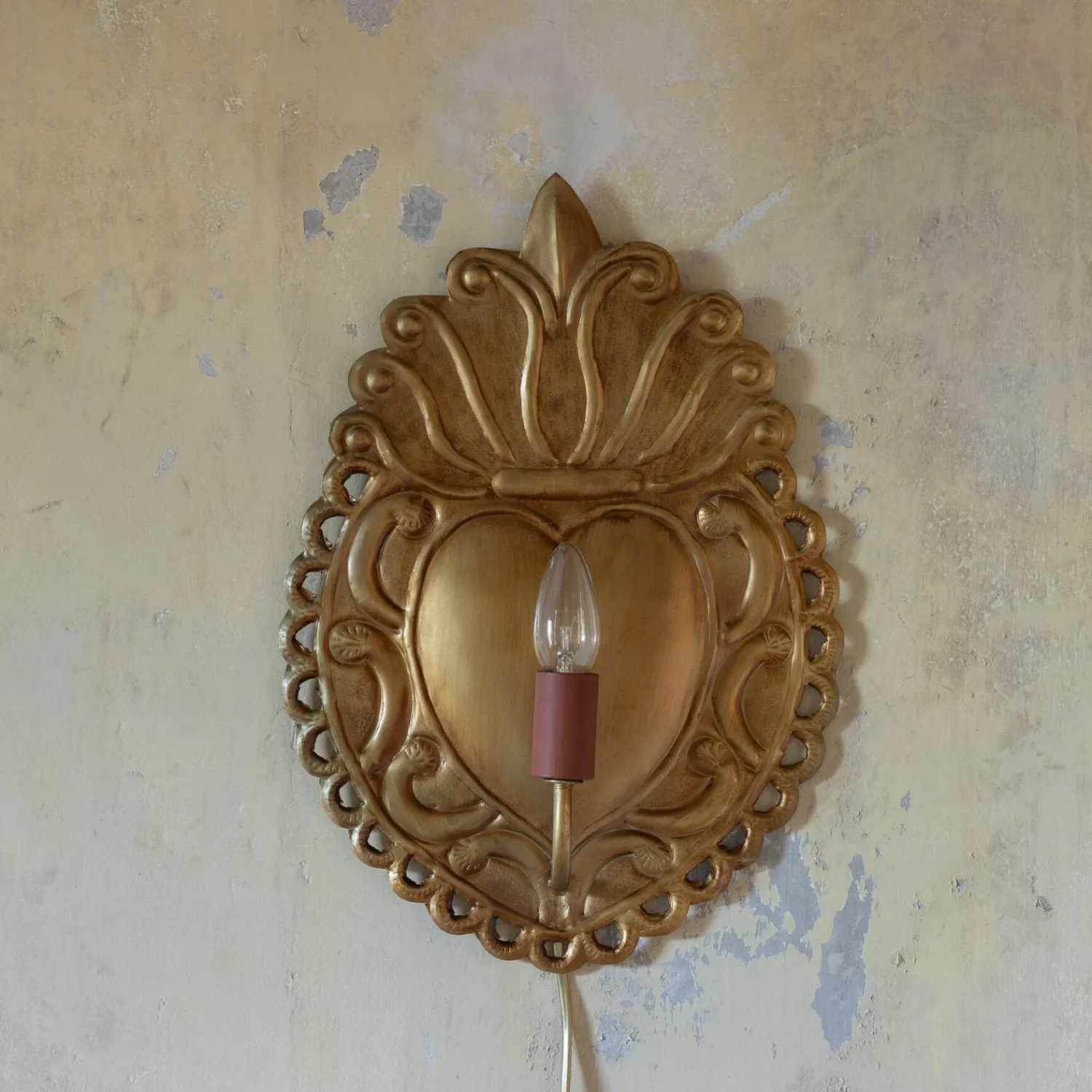 Graham & Green Ex-Voto Antiqued Gold Wall Light