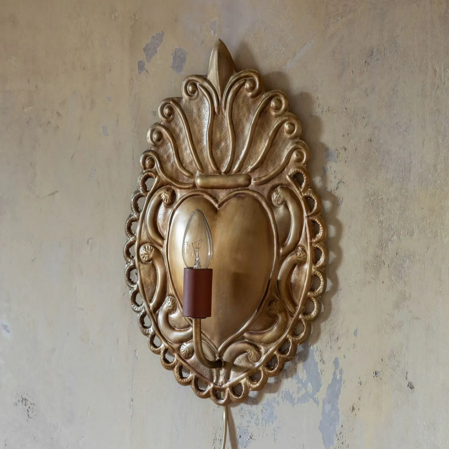 Graham & Green Ex-Voto Antiqued Gold Wall Light