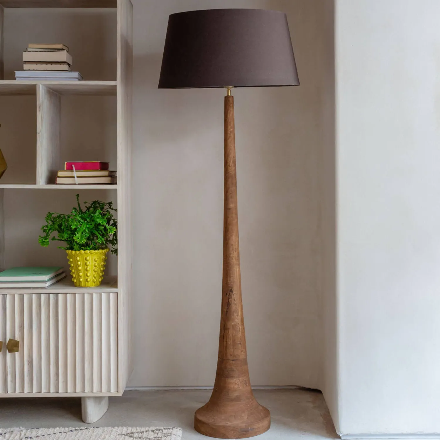 Graham & Green Farly Wood Floor Lamp with Shade