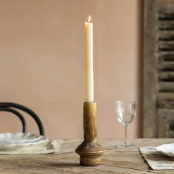 Graham & Green Felix Large Olive Ceramic Candle Holder