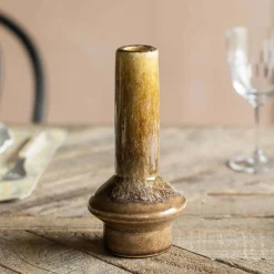 Graham & Green Felix Large Olive Ceramic Candle Holder