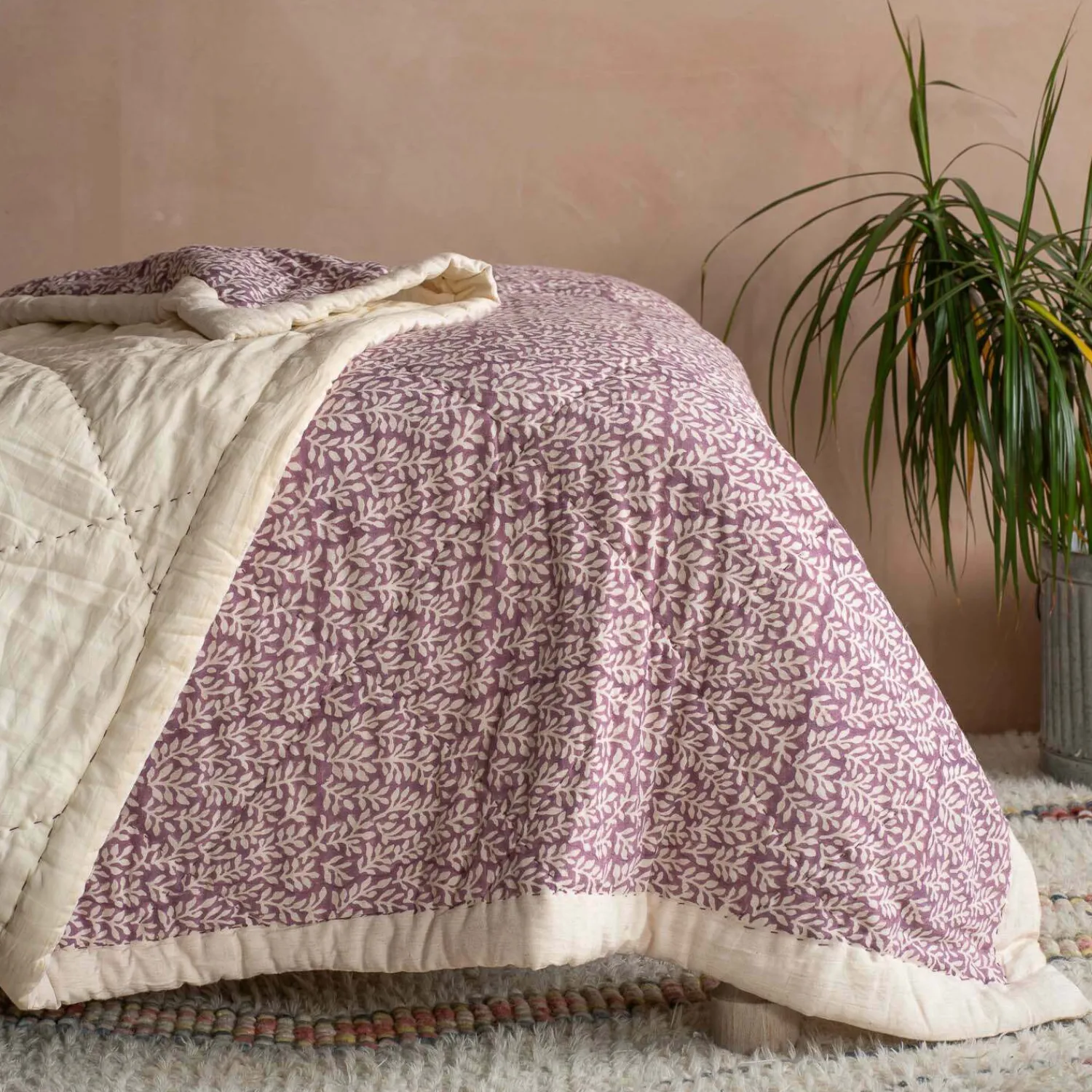 Graham & Green Fern Hand-Printed Quilt