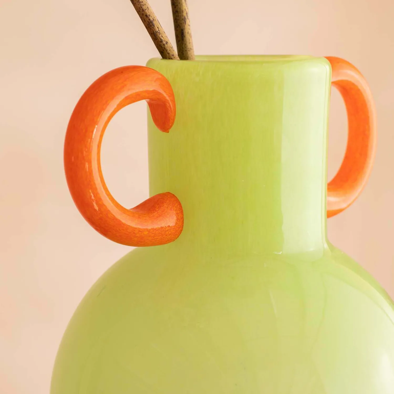 Graham & Green Fiesta Green and Orange Vase