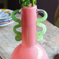 Graham & Green Fiesta Pink and Green Vase