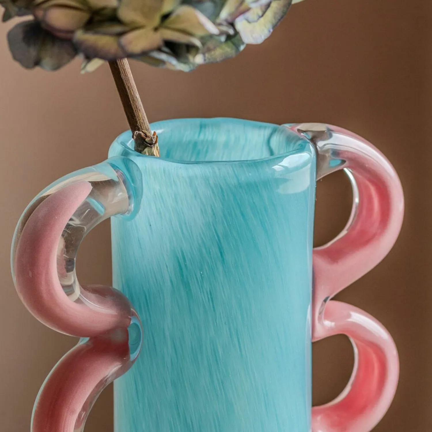Graham & Green Fiesta Turquoise and Pink Vase