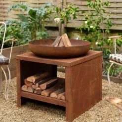 Graham & Green Fire Bowl and Wood Storage