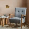 Graham & Green Fitzroy Grey Velvet Armchair