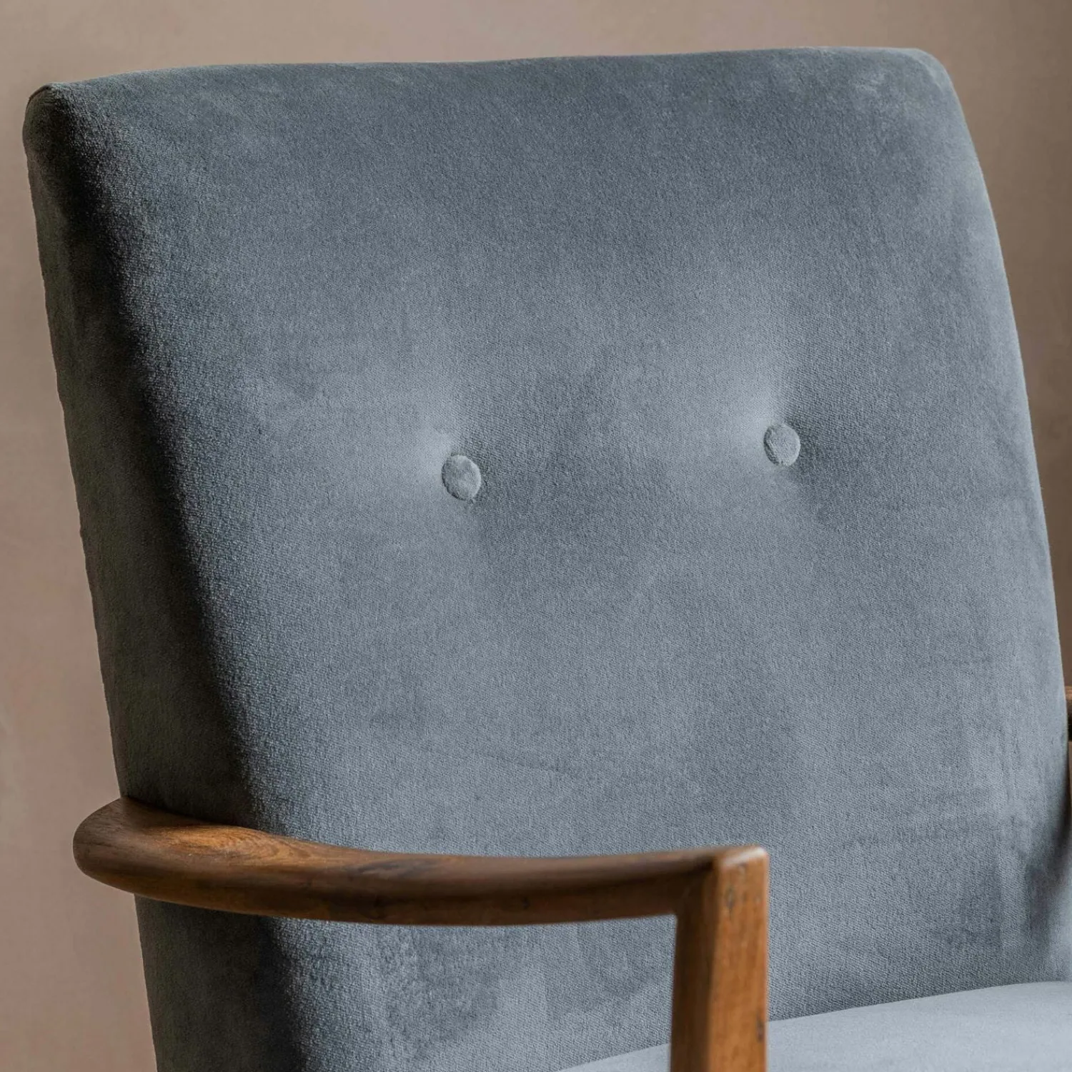 Graham & Green Fitzroy Grey Velvet Armchair