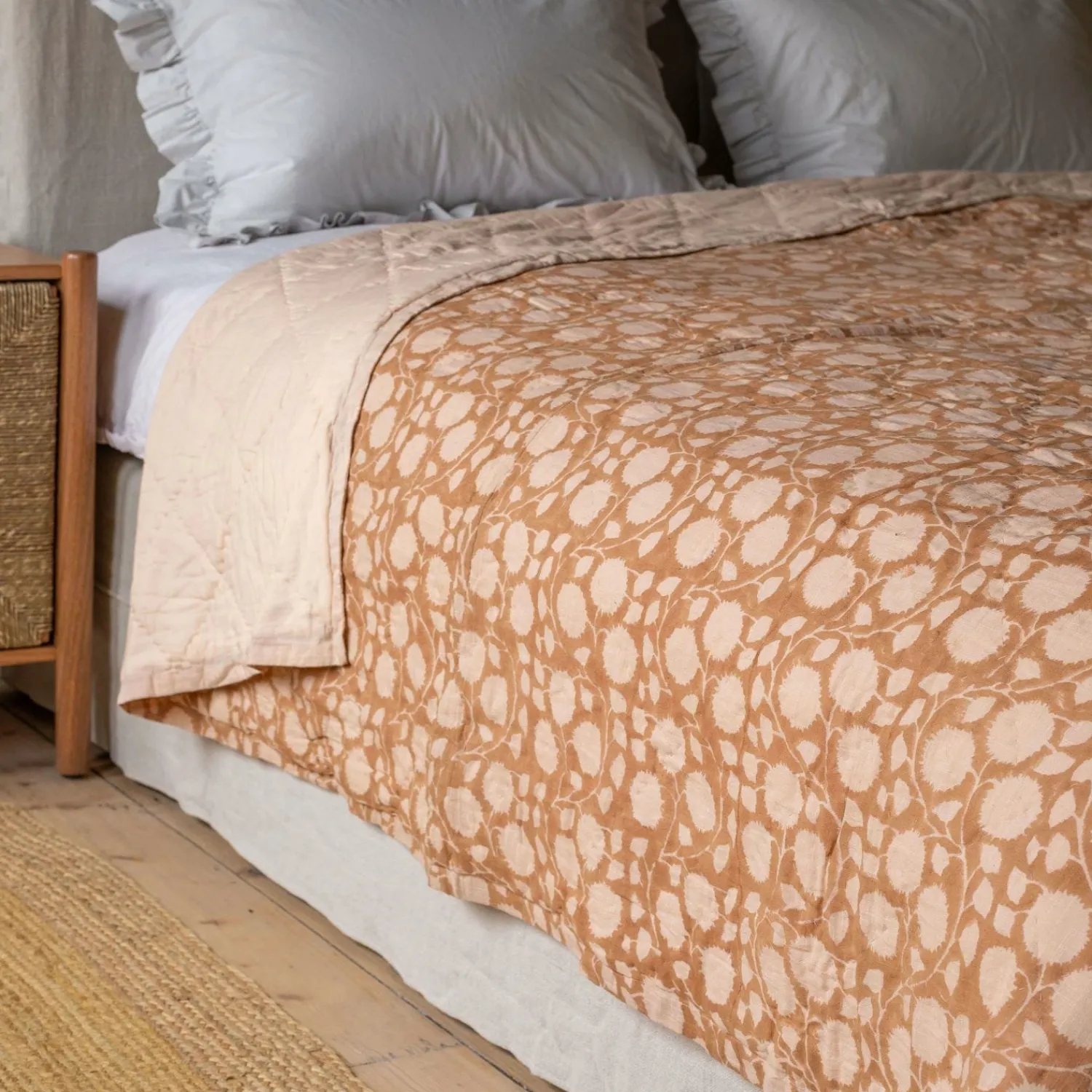 Graham & Green Floral Block Printed Quilts