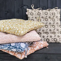 Graham & Green Floral Block Printed Seat Pads